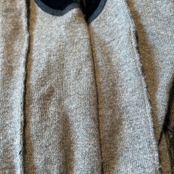 Womens Zhor & Nema Paris Taupe Black V-Neck Wool Cashmere Lace Cardigan M - Picture 15 of 15